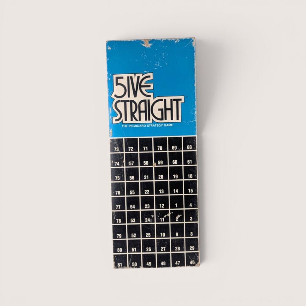 1968 Five Straight Vintage Pegboard Strategy Game Set